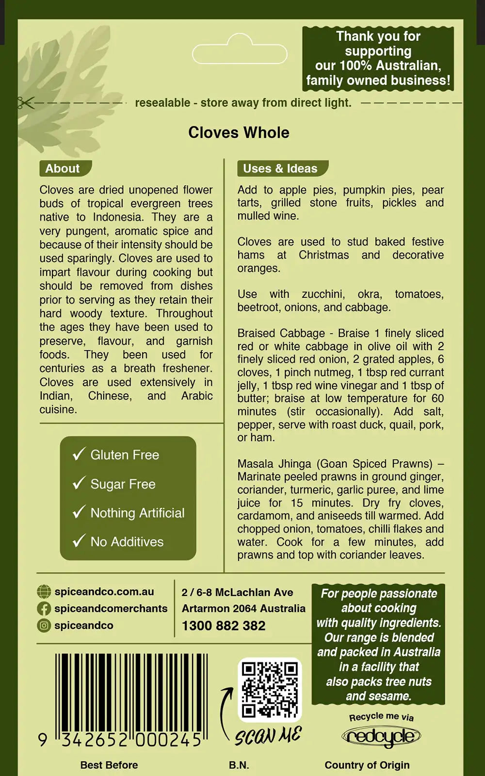 Cloves Whole 30g