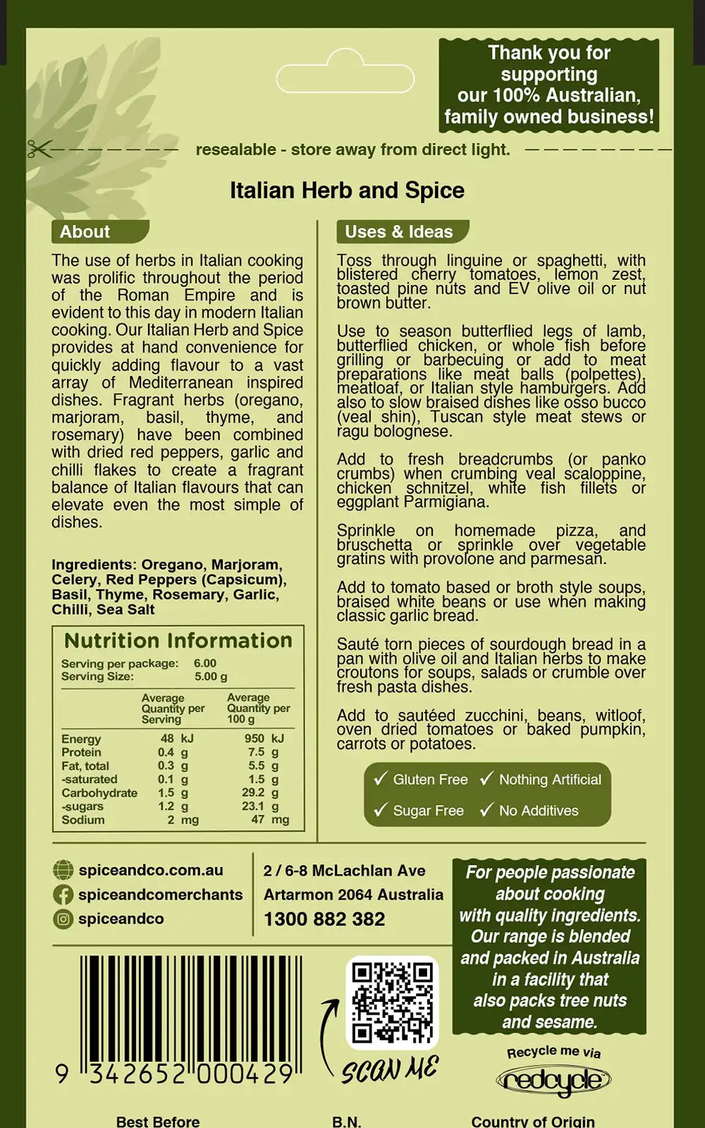 Italian Herb & Spice Mix 30g