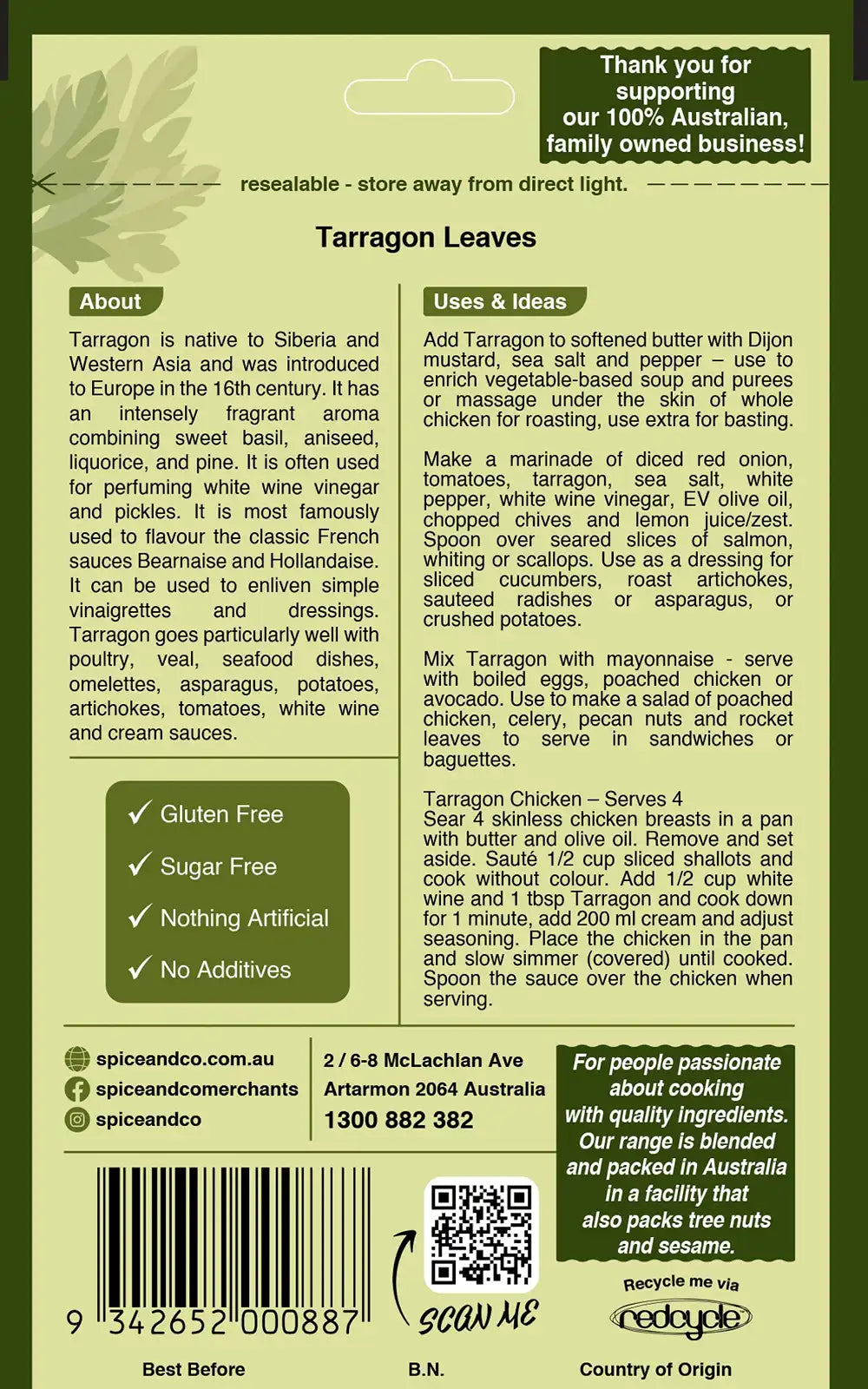 Tarragon - Leaves 10g