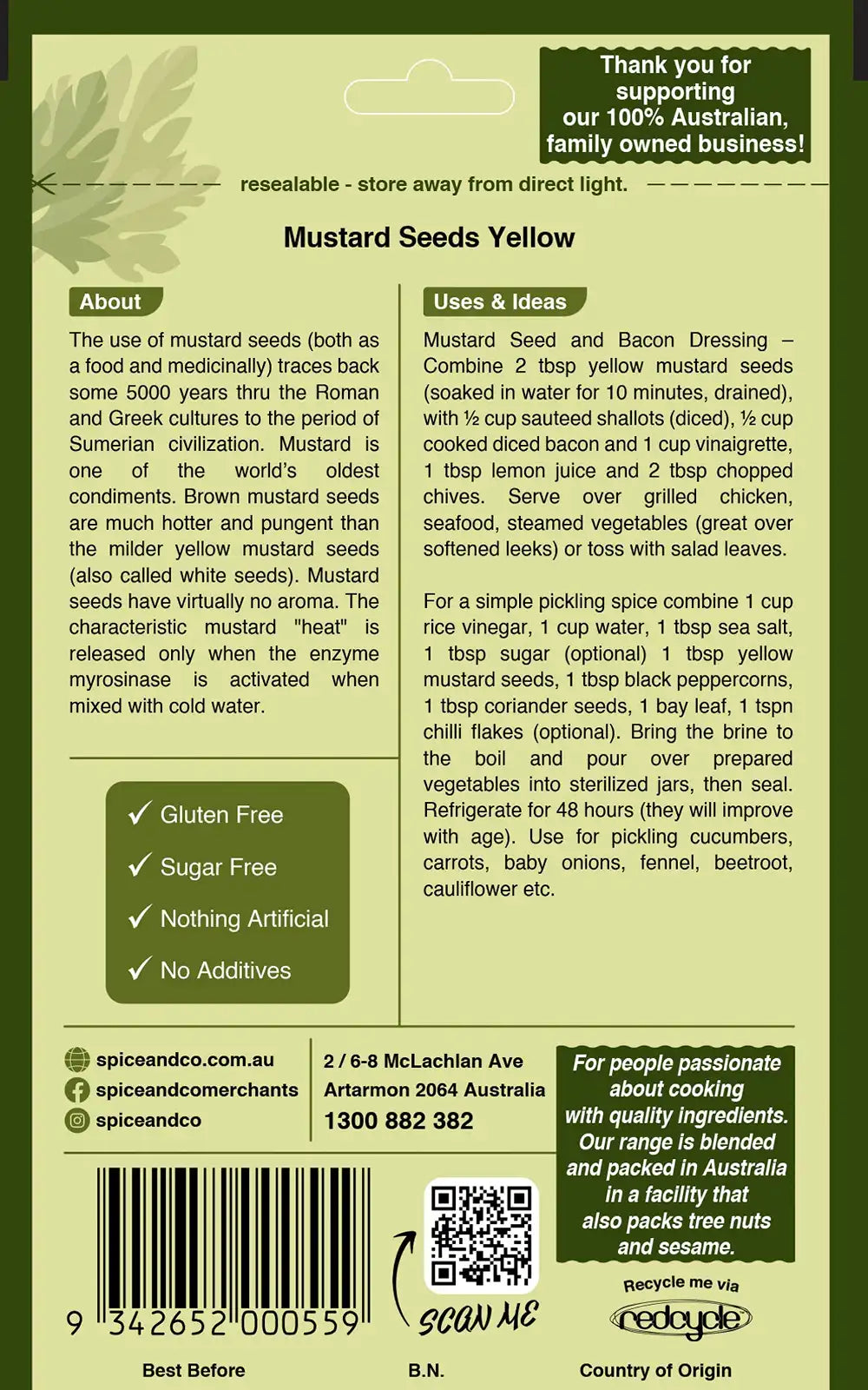 Mustard Seeds - Yellow 80g