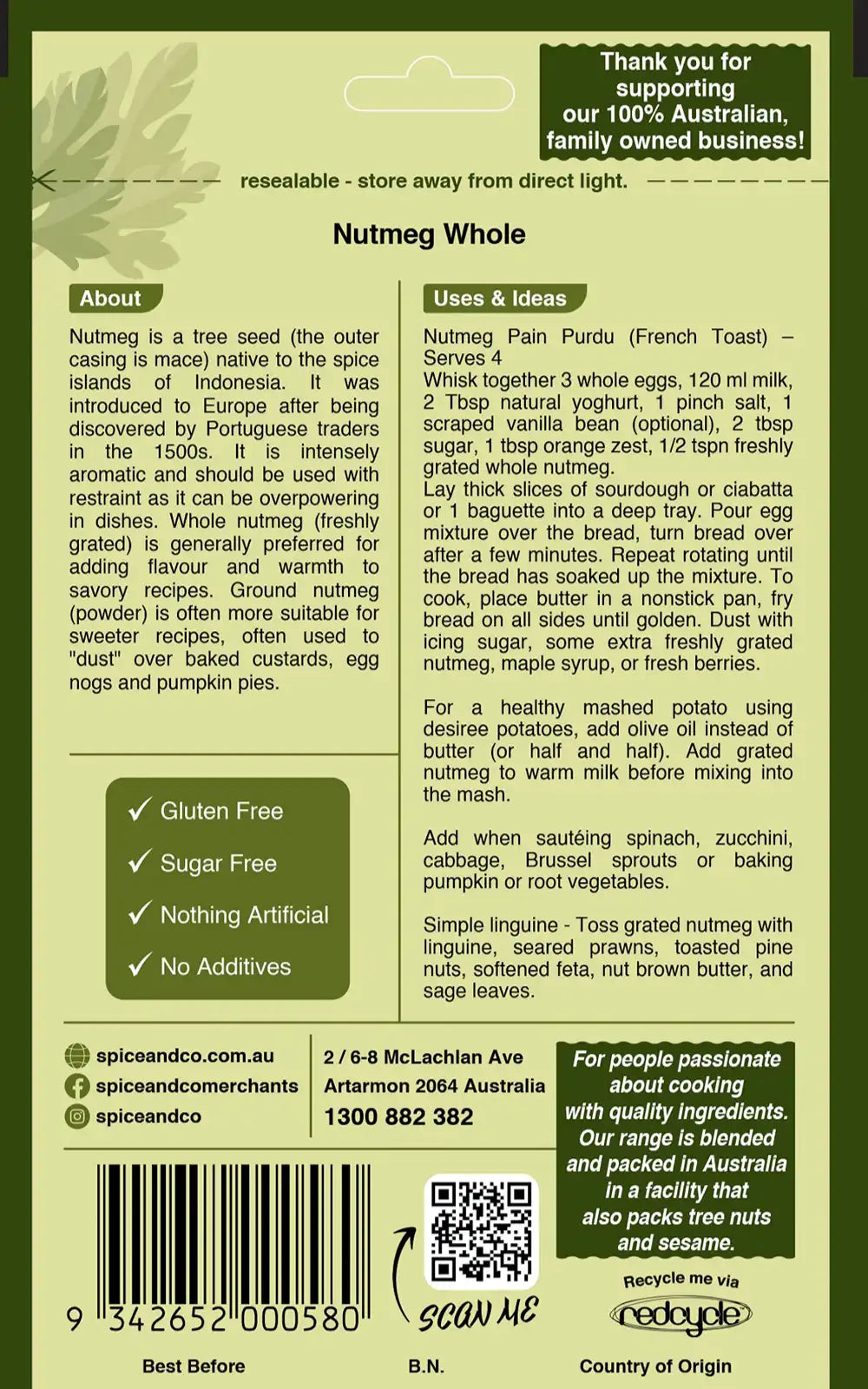 Nutmeg - Whole 6 pieces