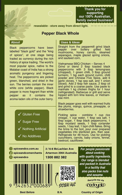 Peppercorns - Black Whole 60g