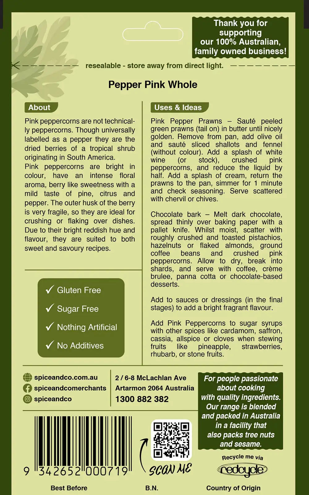 Peppercorns - Pink 10g