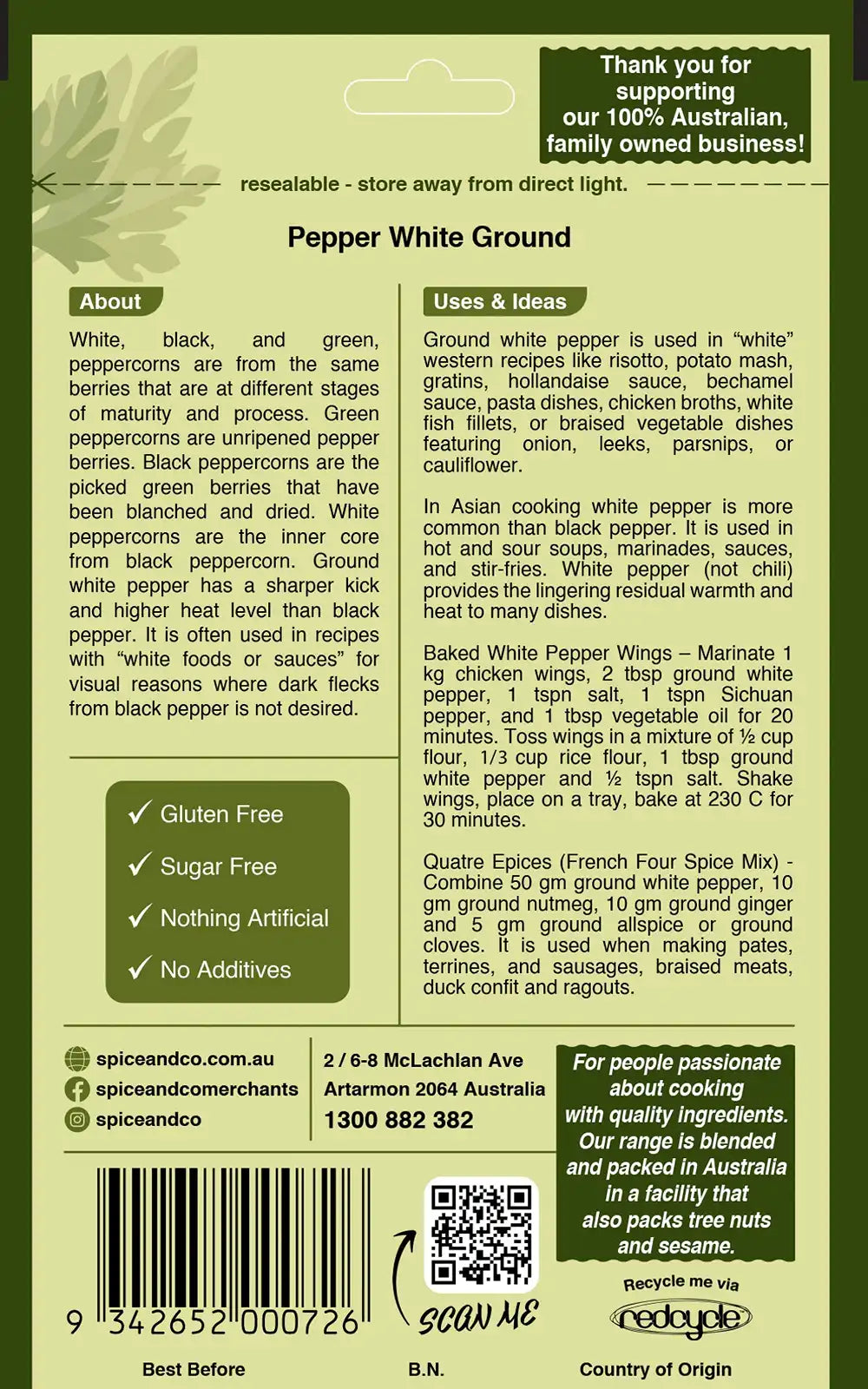 Pepper - White Ground 55g