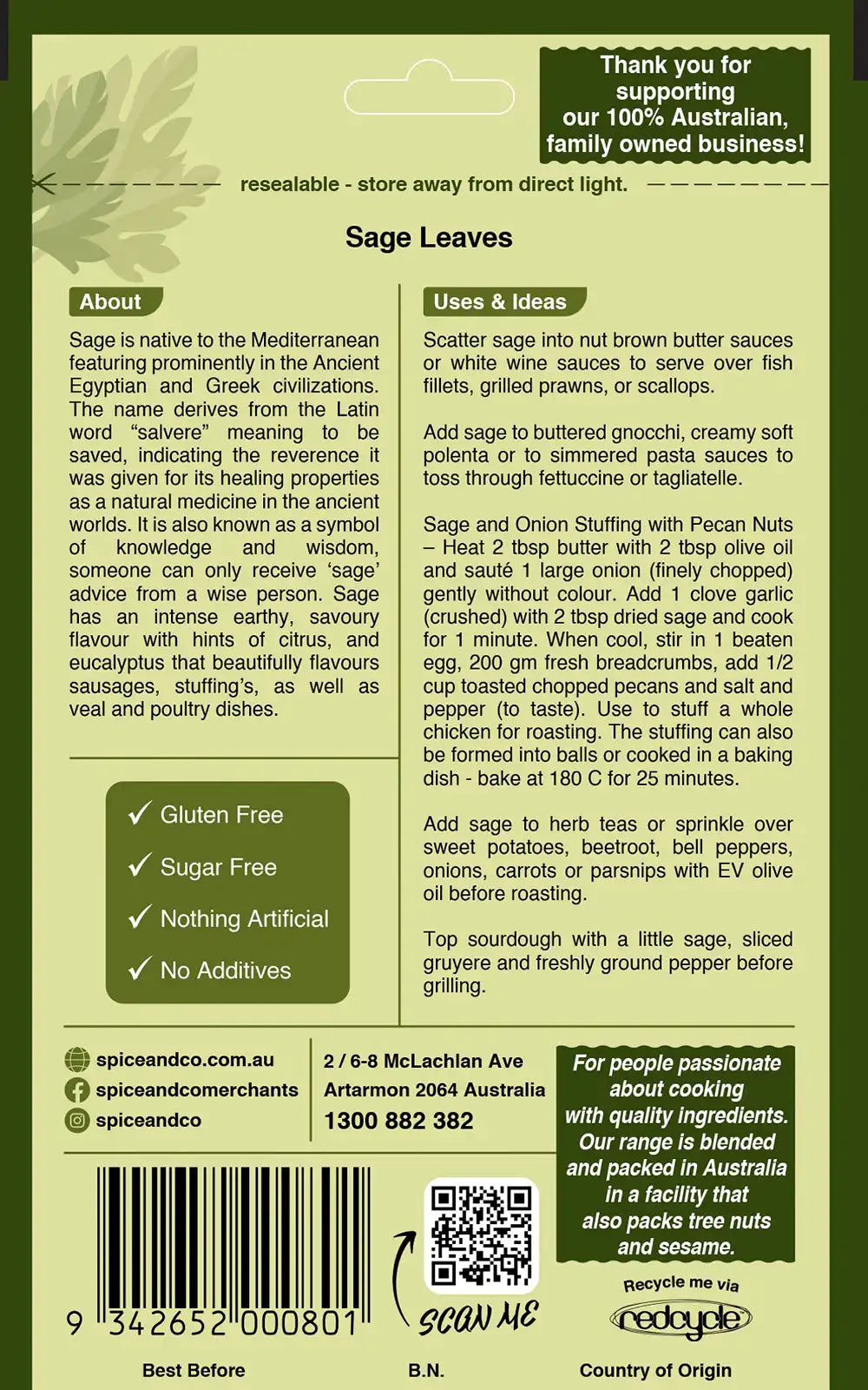 Sage - Rubbed Leaves 20g