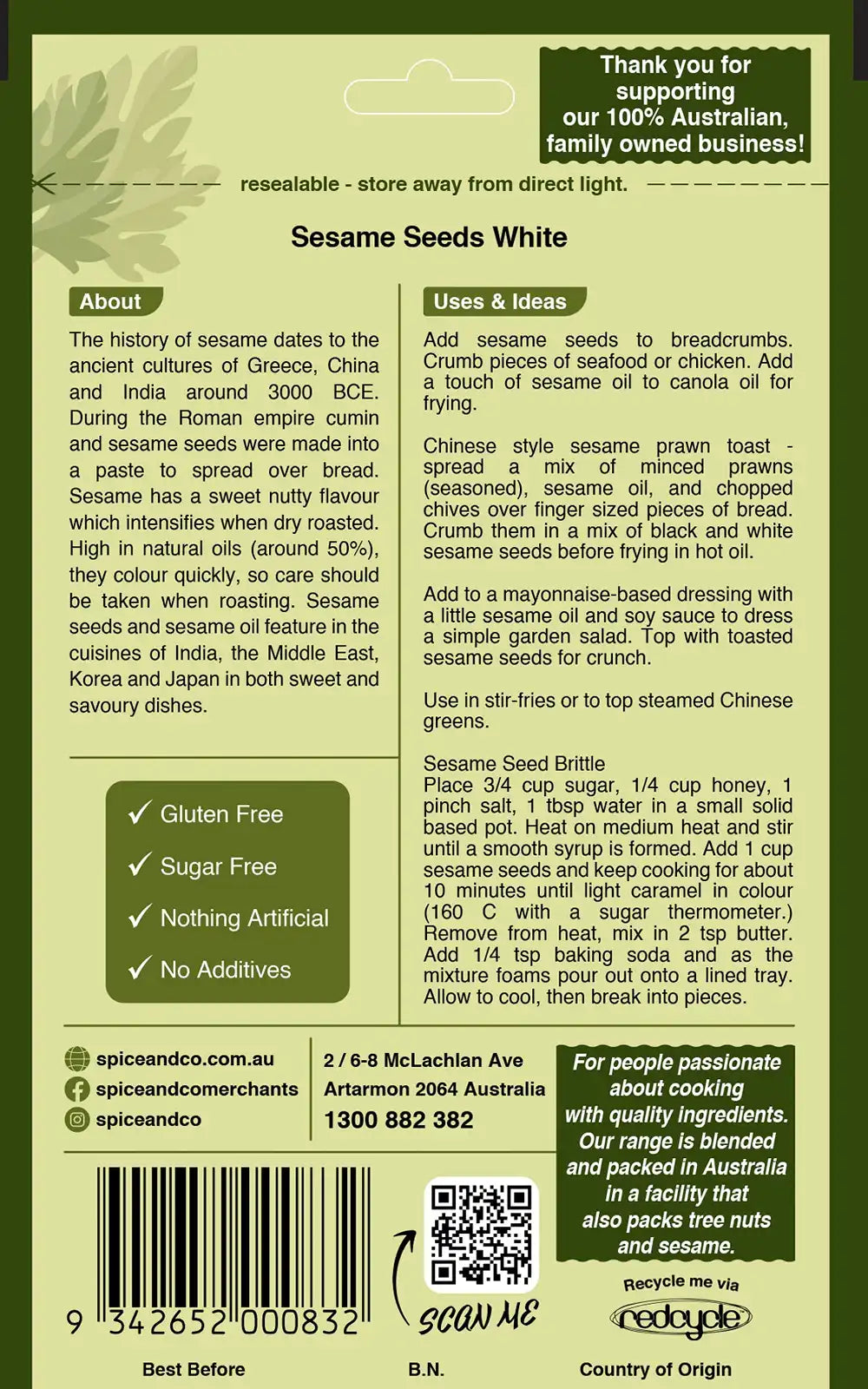 Sesame Seeds - White 80g